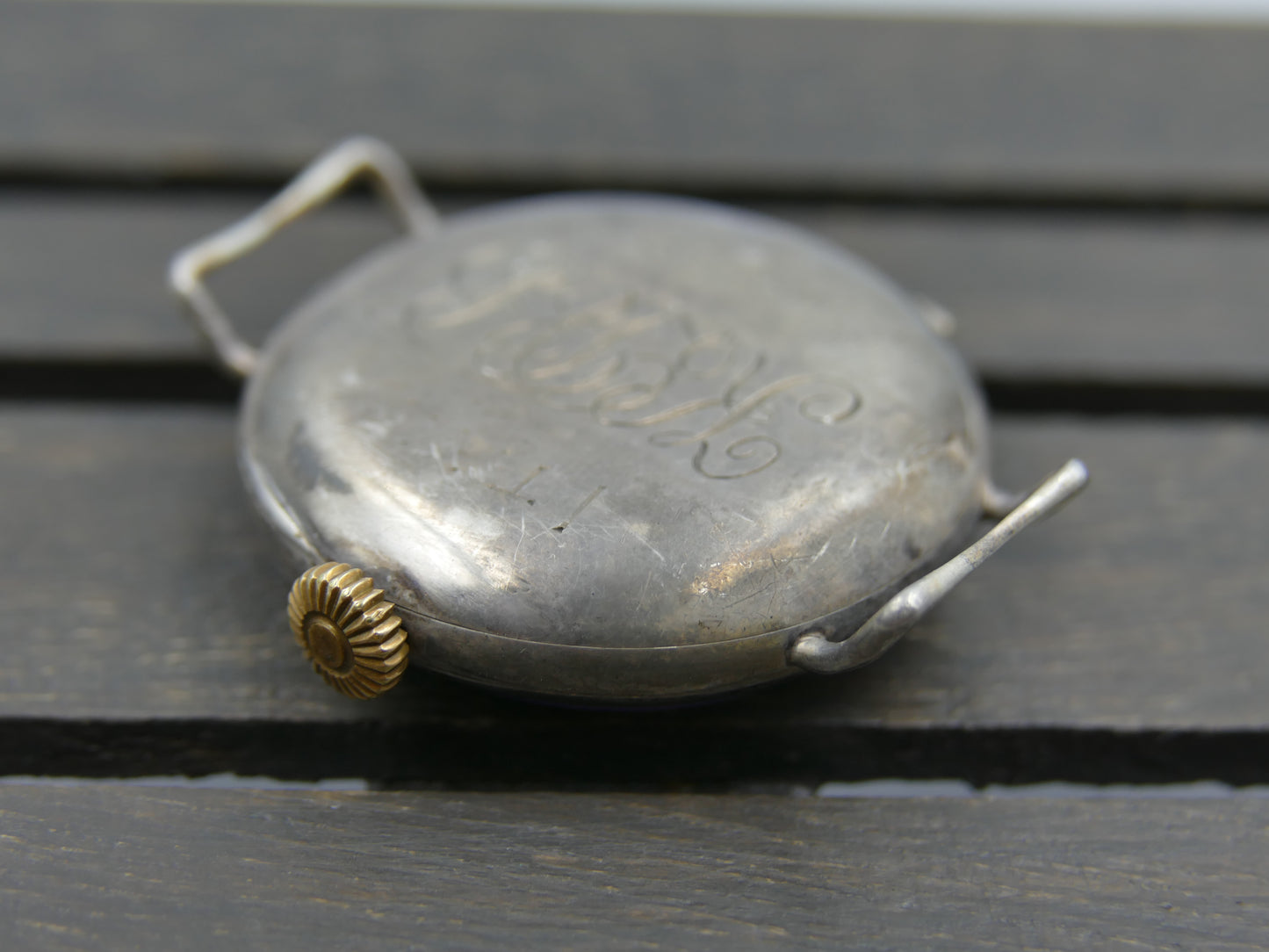 10s vintage watch mens Omega WW1 Oficcer trench military jumbo silver case cal. 13'''