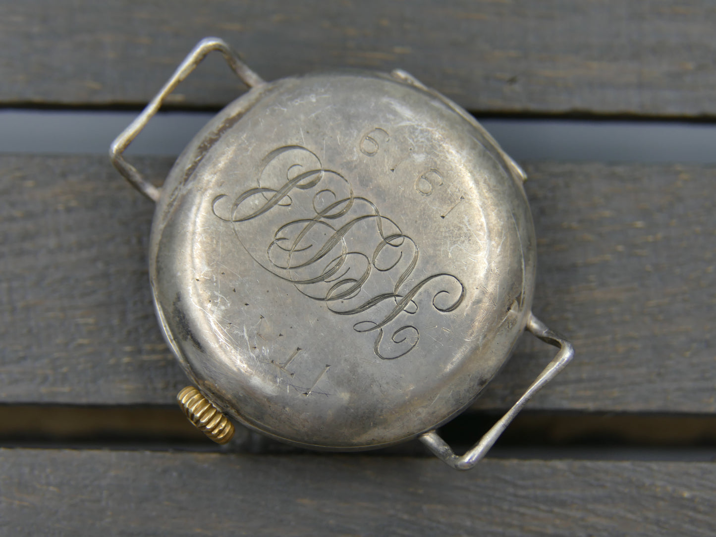 10s vintage watch mens Omega WW1 Oficcer trench military jumbo silver case cal. 13'''