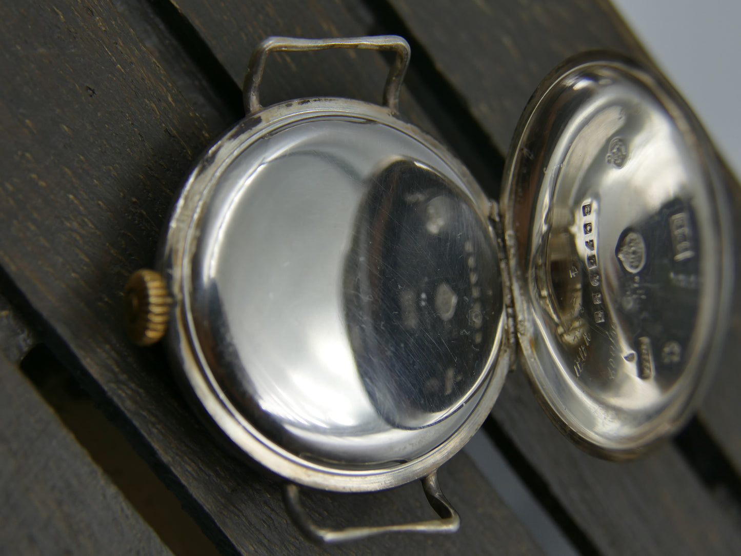 10s vintage watch mens Omega WW1 Oficcer trench military jumbo silver case cal. 13'''