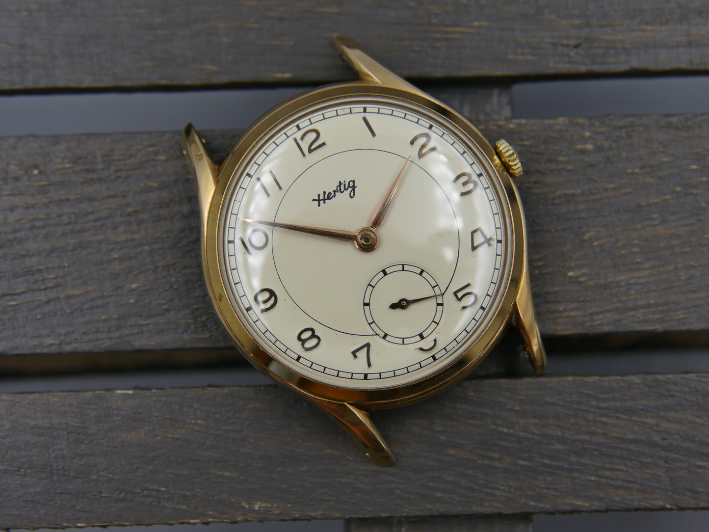 vintage watch mens Hertig (certina) hand wind KF 330 gold pl 35mm