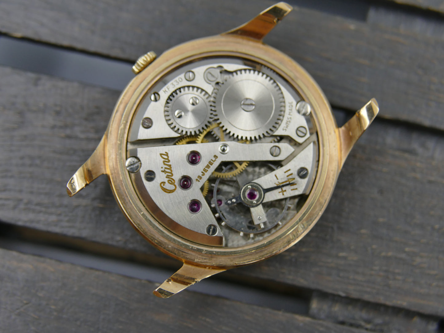 vintage watch mens Hertig (certina) hand wind KF 330 gold pl 35mm