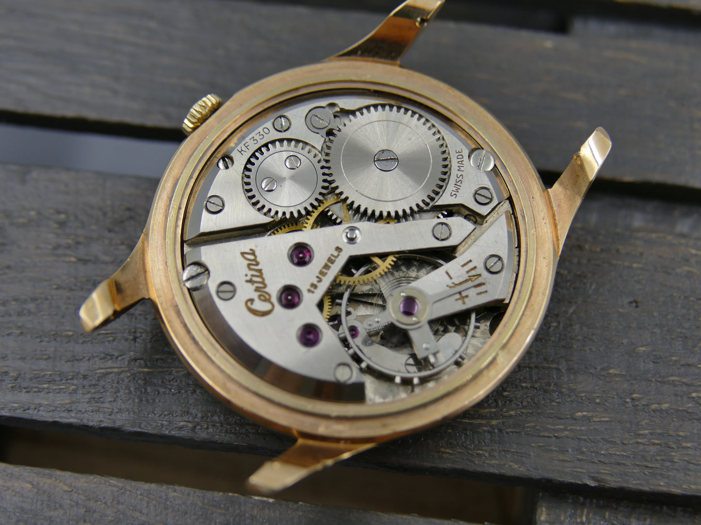 vintage watch mens Hertig (certina) hand wind KF 330 gold pl 35mm