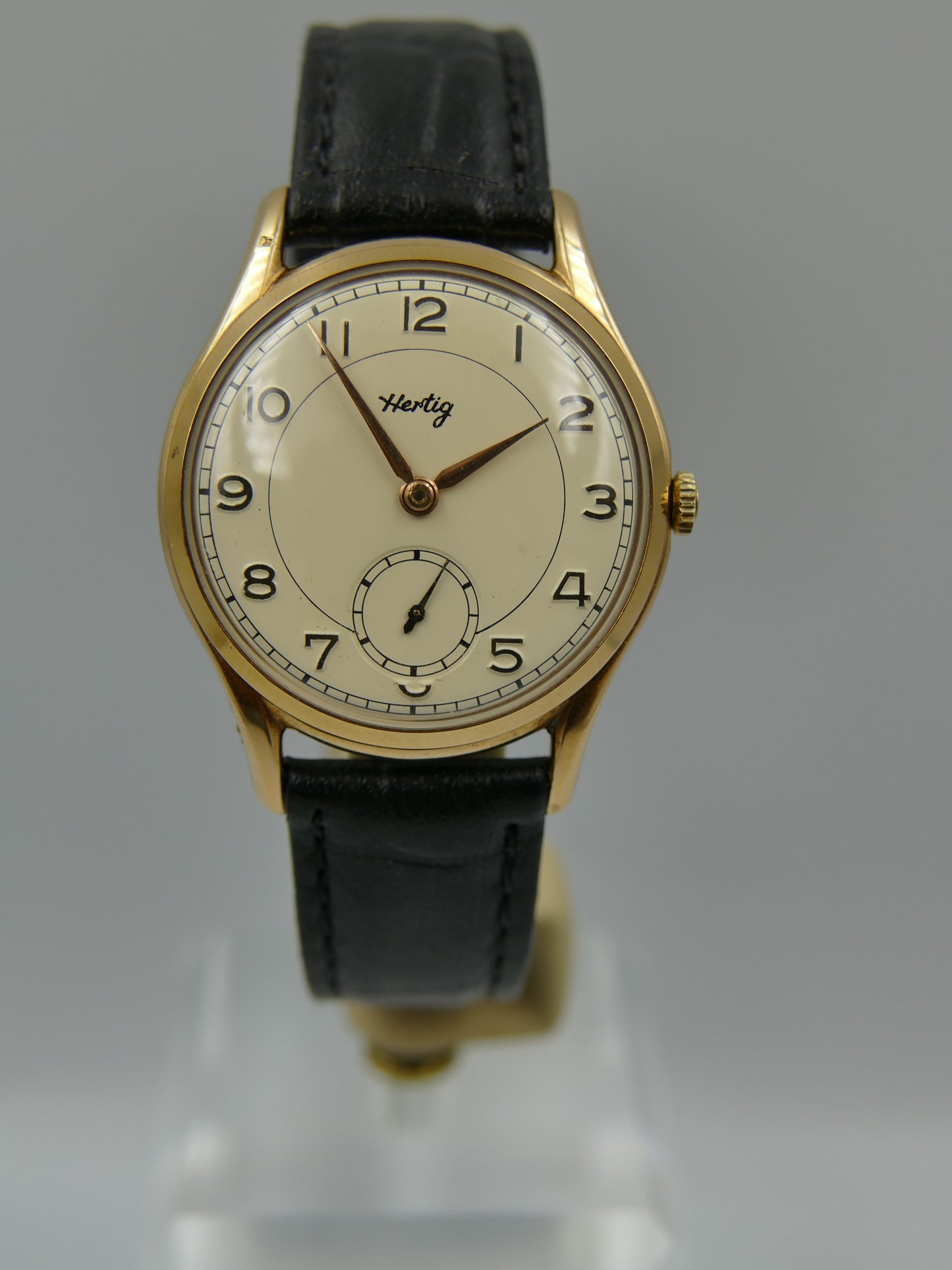 vintage watch mens Hertig (certina) hand wind KF 330 gold pl 35mm