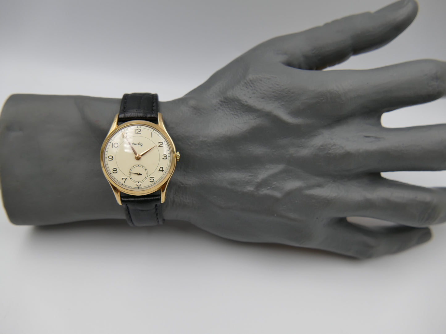 vintage watch mens Hertig (certina) hand wind KF 330 gold pl 35mm