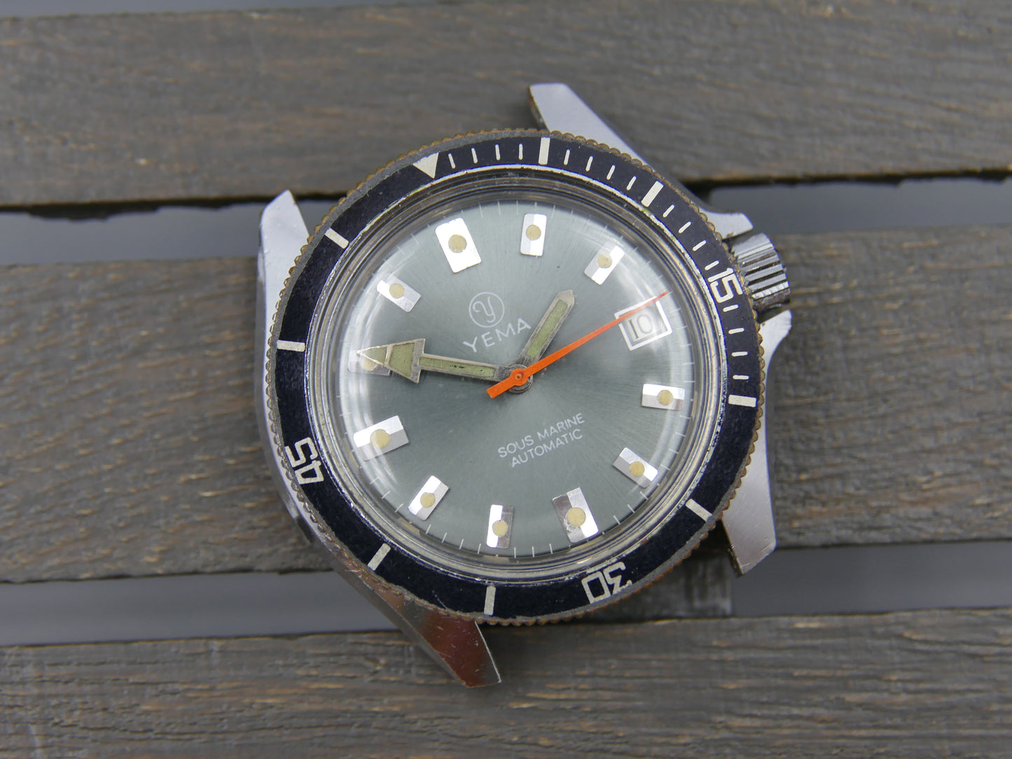 80s vintage watch mens plongee diver Yema ref. 631014 sous marine automatic FE 4611A