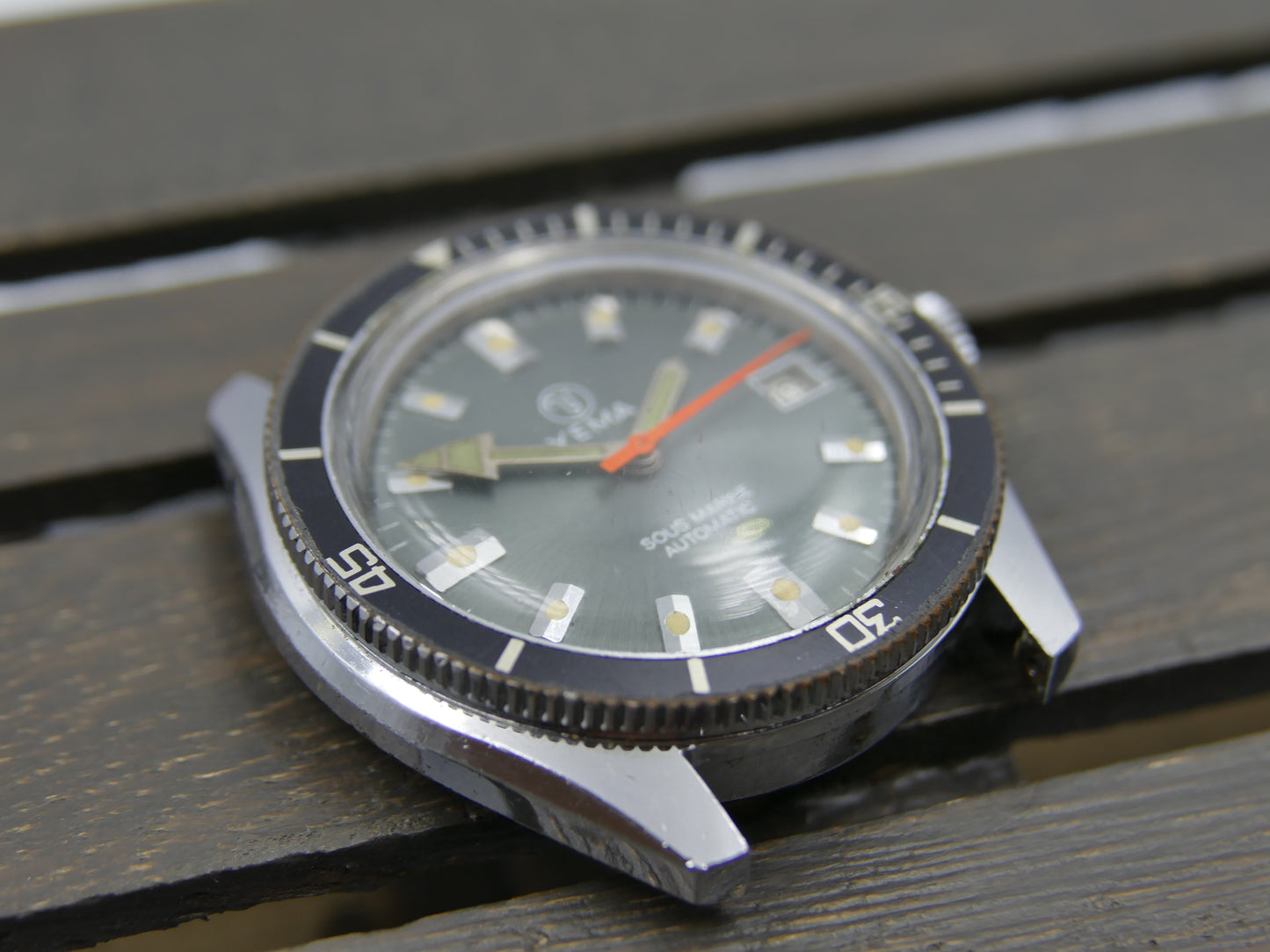 80s vintage watch mens plongee diver Yema ref. 631014 sous marine automatic FE 4611A