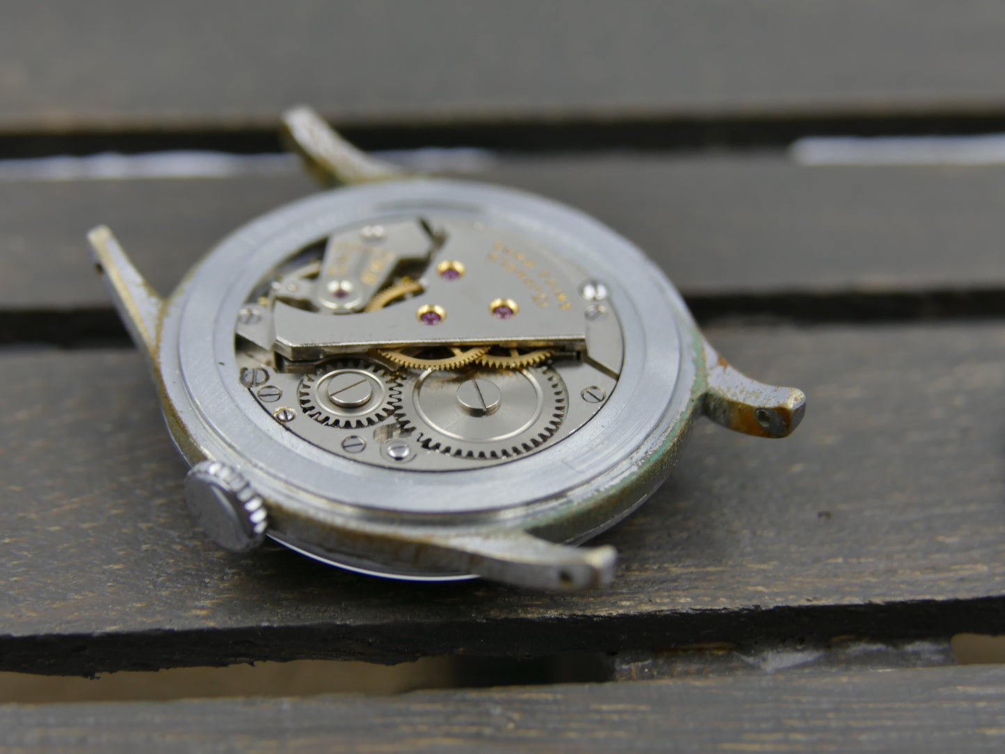 vintage watch mens military LIGA hand wind 15J serviced