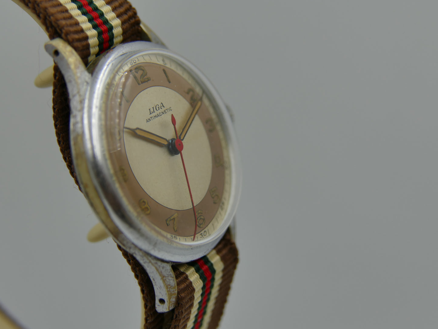 vintage watch mens military LIGA hand wind 15J serviced