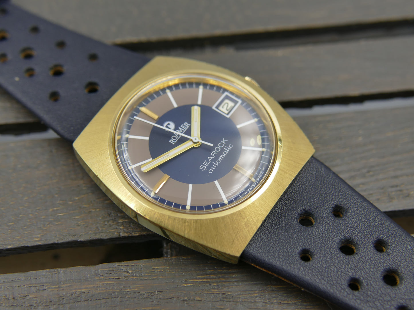 70s vintage watch mens Roamer Searock automatic MST 471 NOS serviced w/box
