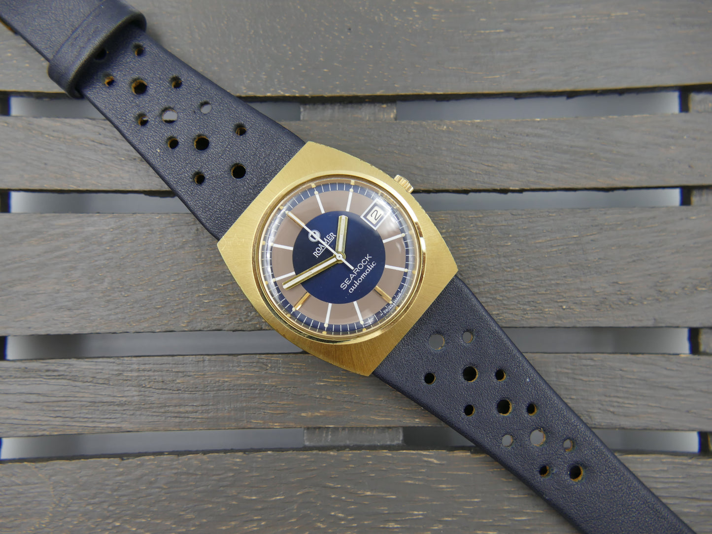 70s vintage watch mens Roamer Searock automatic MST 471 NOS serviced w/box