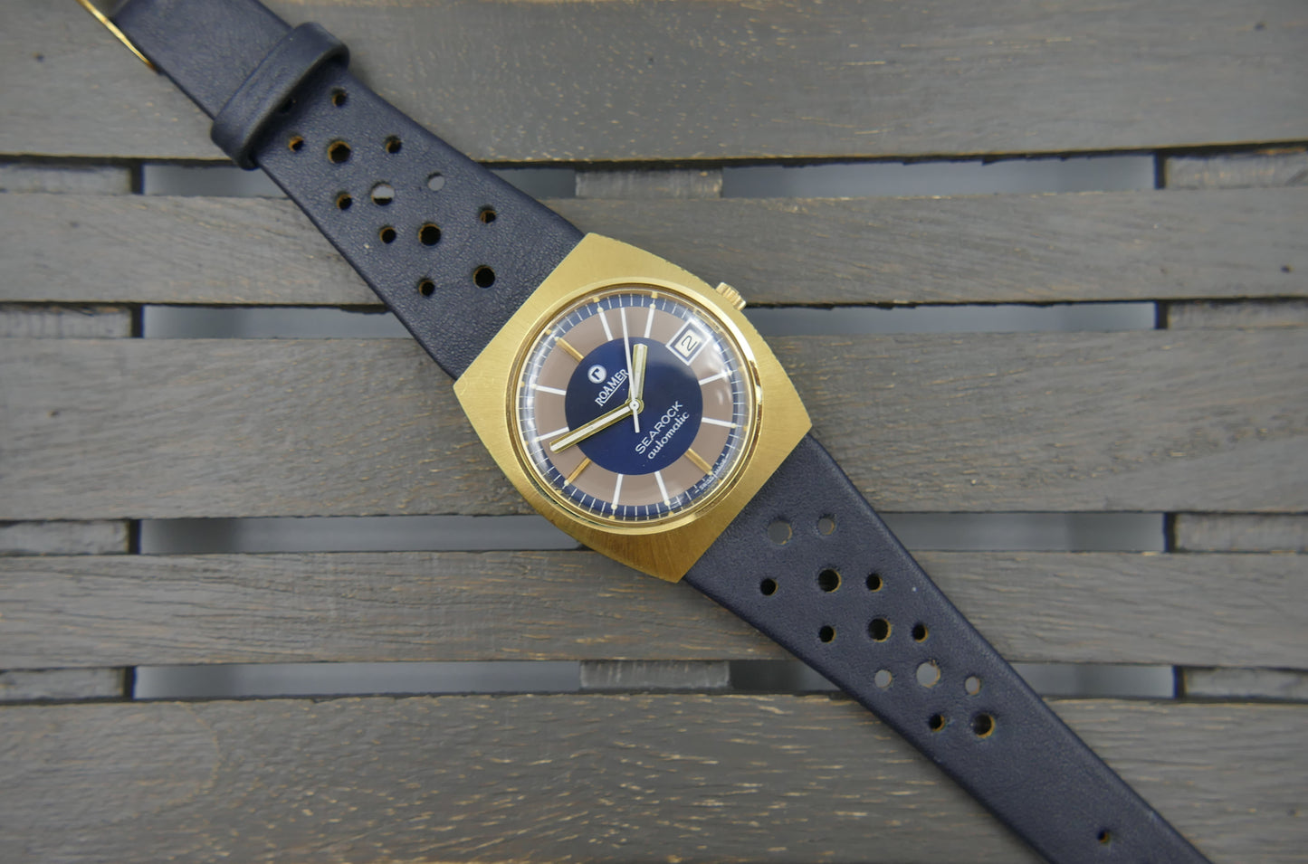 70s vintage watch mens Roamer Searock automatic MST 471 NOS serviced w/box