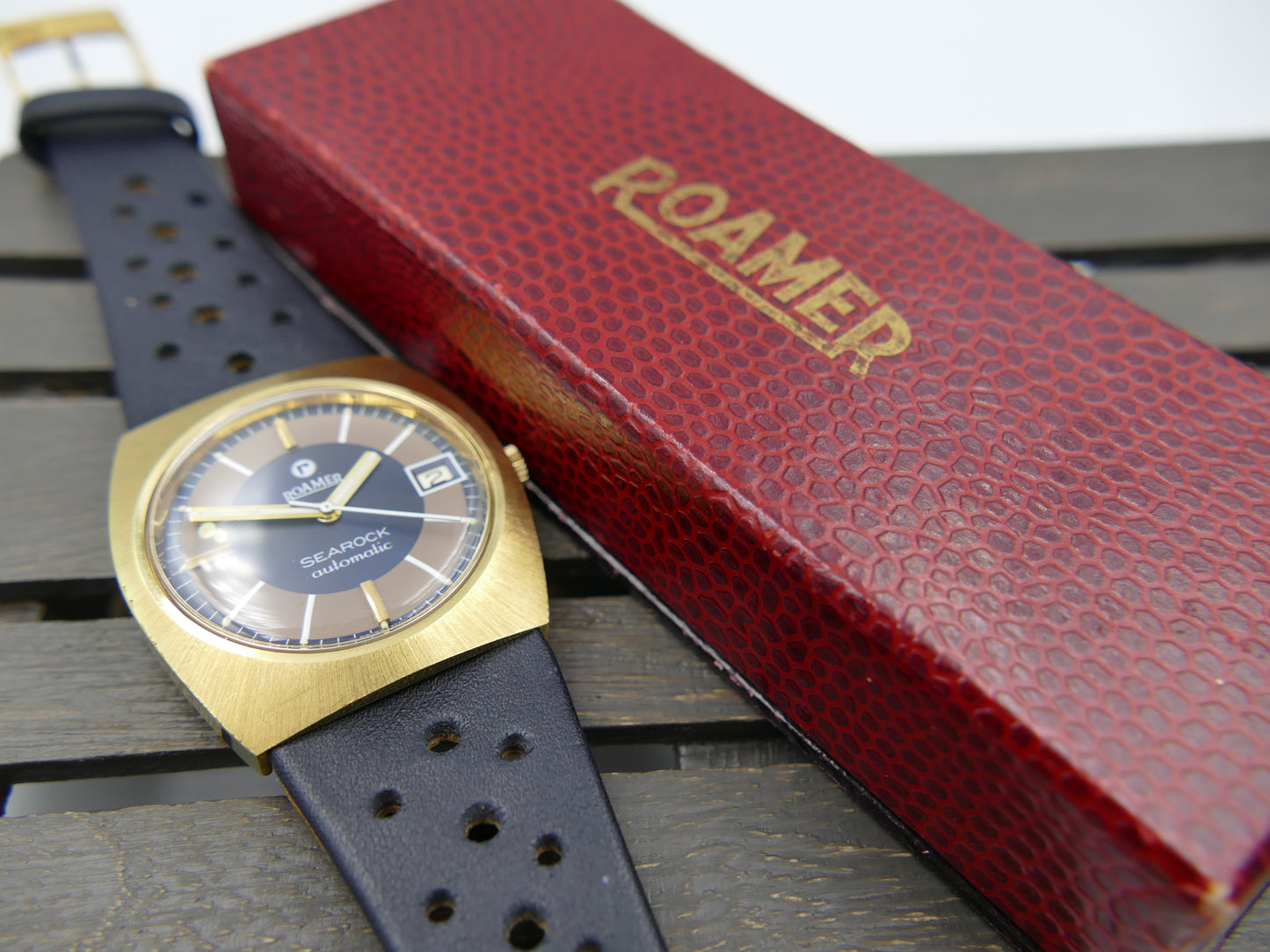 70s vintage watch mens Roamer Searock automatic MST 471 NOS serviced w/box