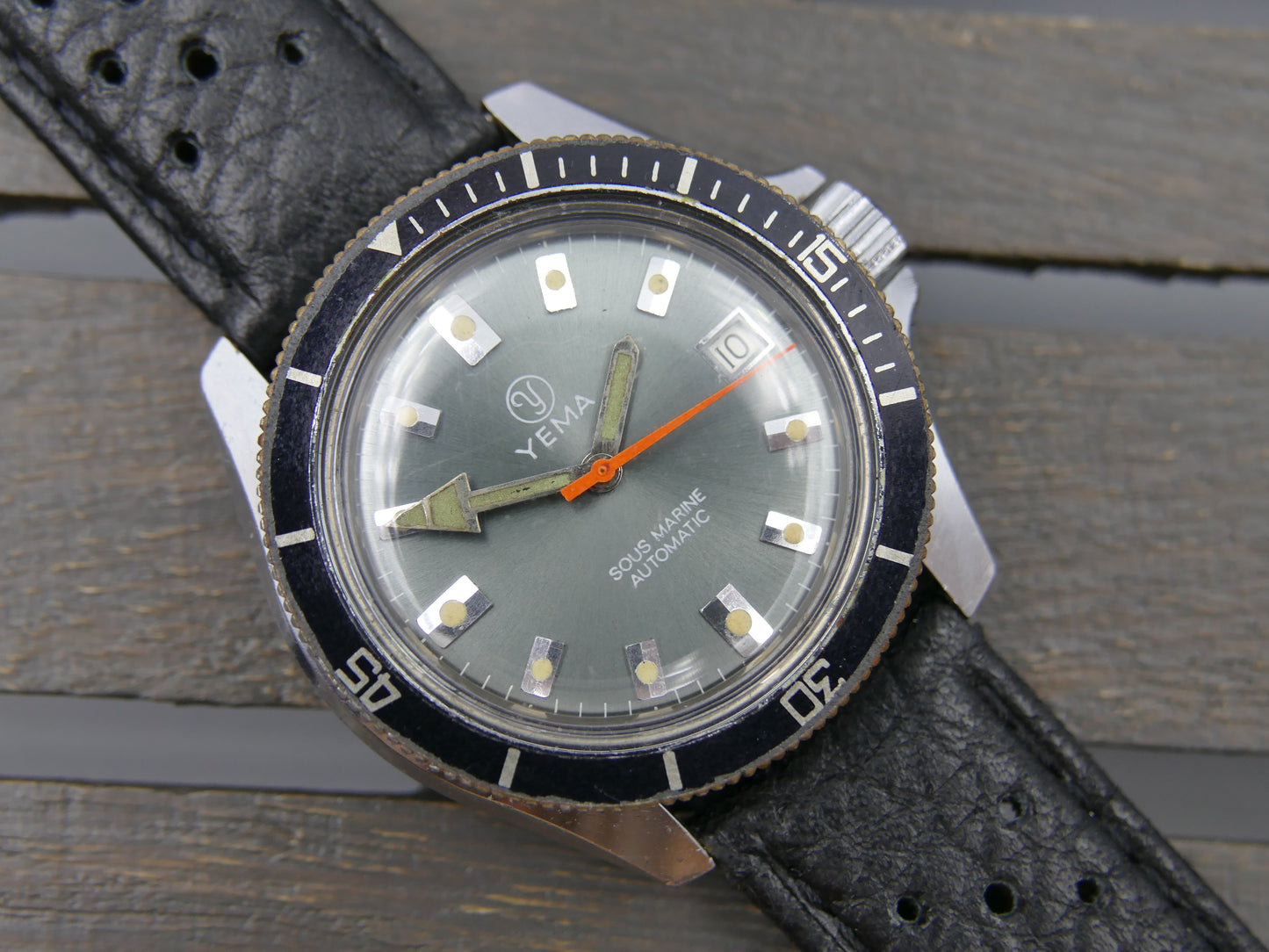 80s vintage watch mens plongee diver Yema ref. 631014 sous marine automatic FE 4611A