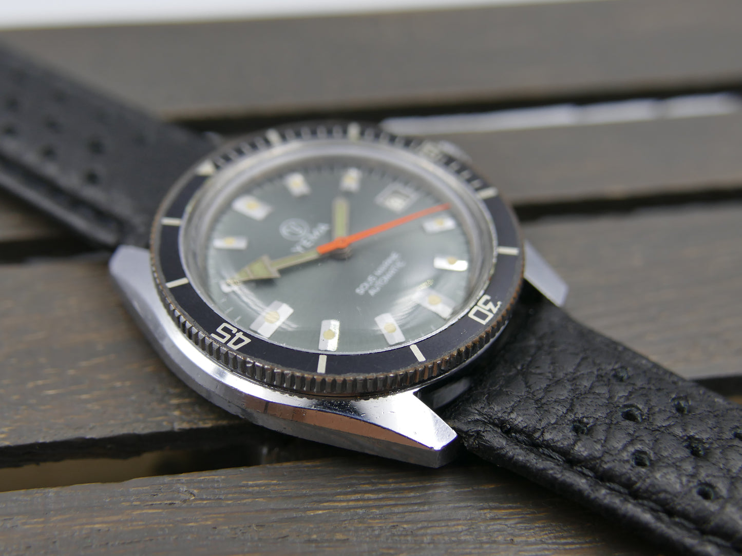 80s vintage watch mens plongee diver Yema ref. 631014 sous marine automatic FE 4611A