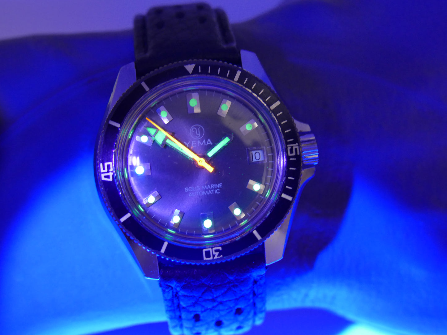 80s vintage watch mens plongee diver Yema ref. 631014 sous marine automatic FE 4611A