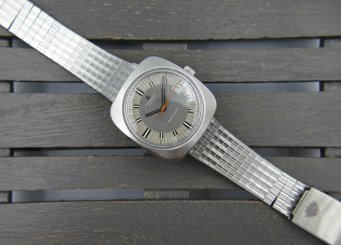 70s vintage watch mens Regines Edox DYNO-MAT automatic eta 2472 steel
