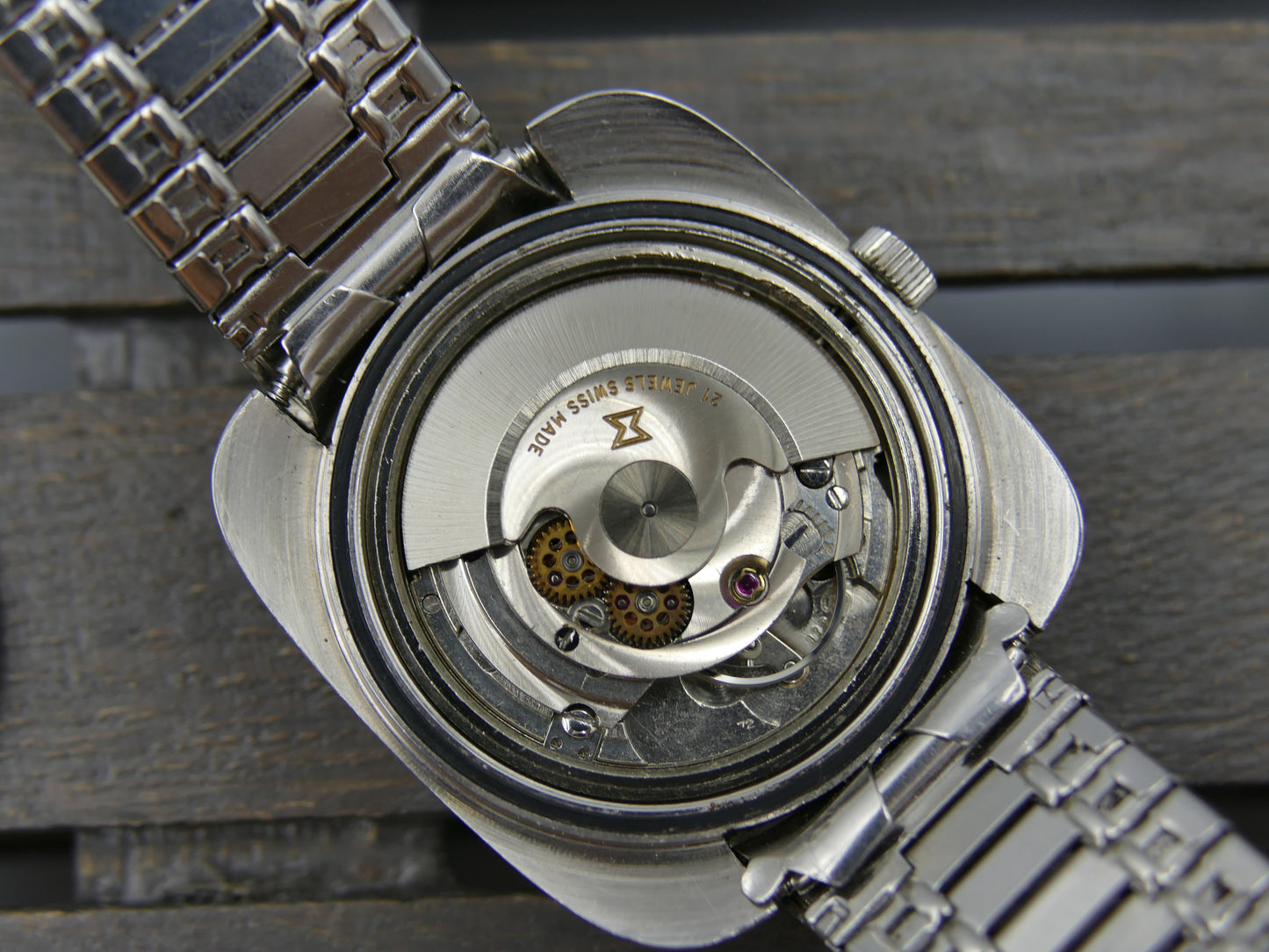 70s vintage watch mens Regines Edox DYNO-MAT automatic eta 2472 steel