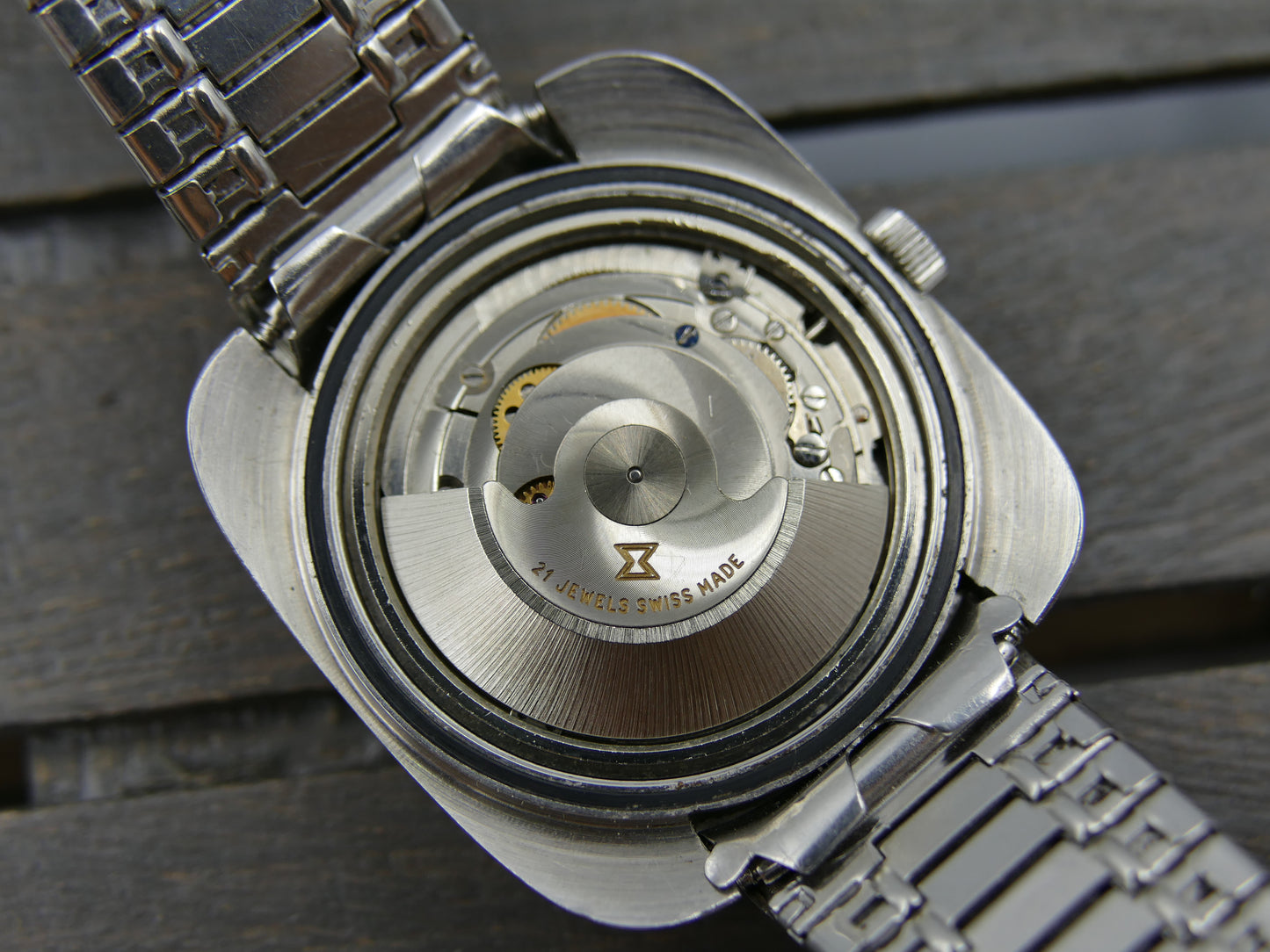 70s vintage watch mens Regines Edox DYNO-MAT automatic eta 2472 steel