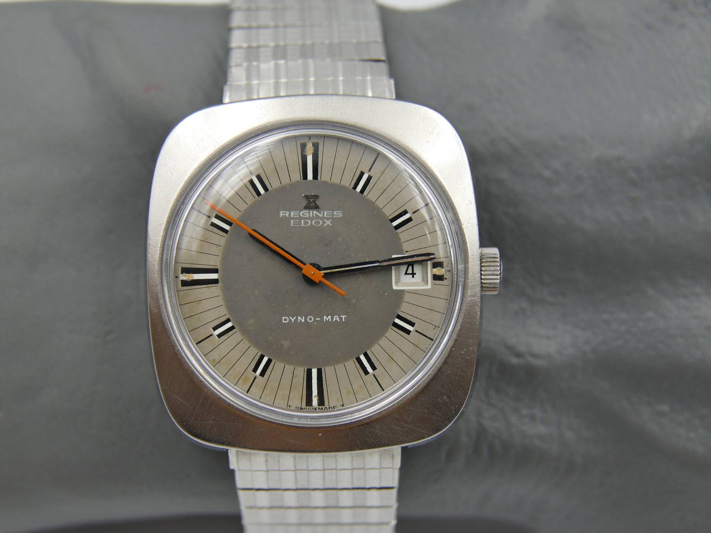 70s vintage watch mens Regines Edox DYNO-MAT automatic eta 2472 steel