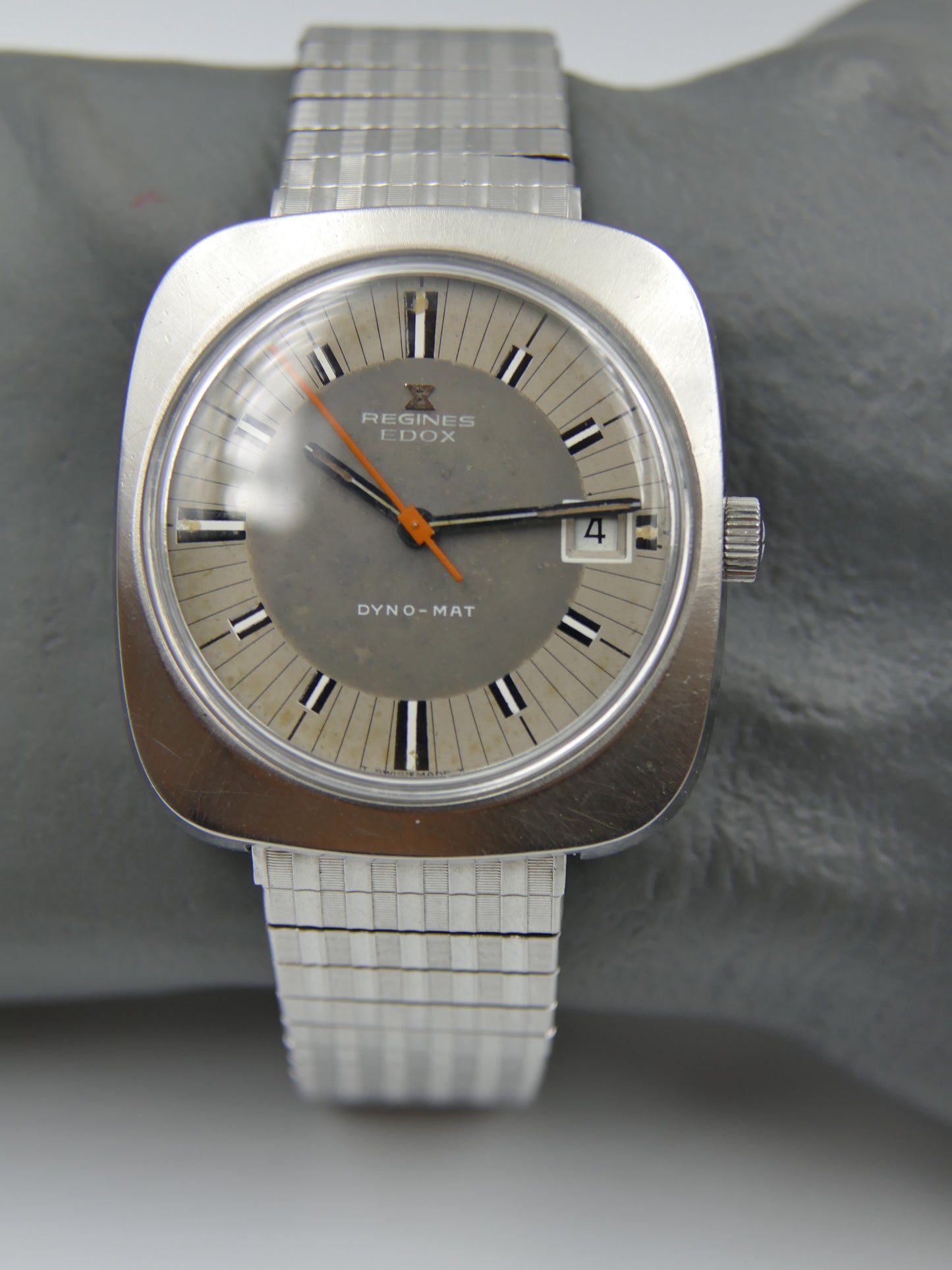 70s vintage watch mens Regines Edox DYNO-MAT automatic eta 2472 steel
