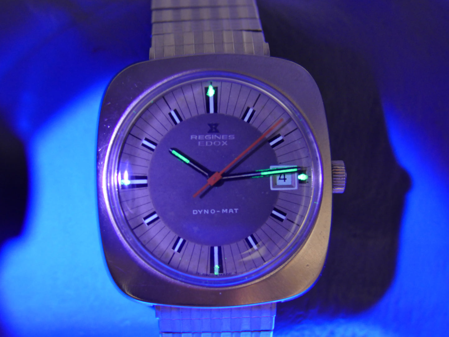 70s vintage watch mens Regines Edox DYNO-MAT automatic eta 2472 steel