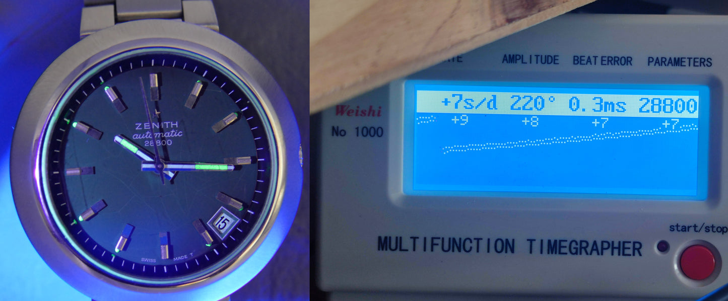 70s vintage watch Zenith ref 01-1190-290 UFO Disco Volante Automatic burgundy dial serviced