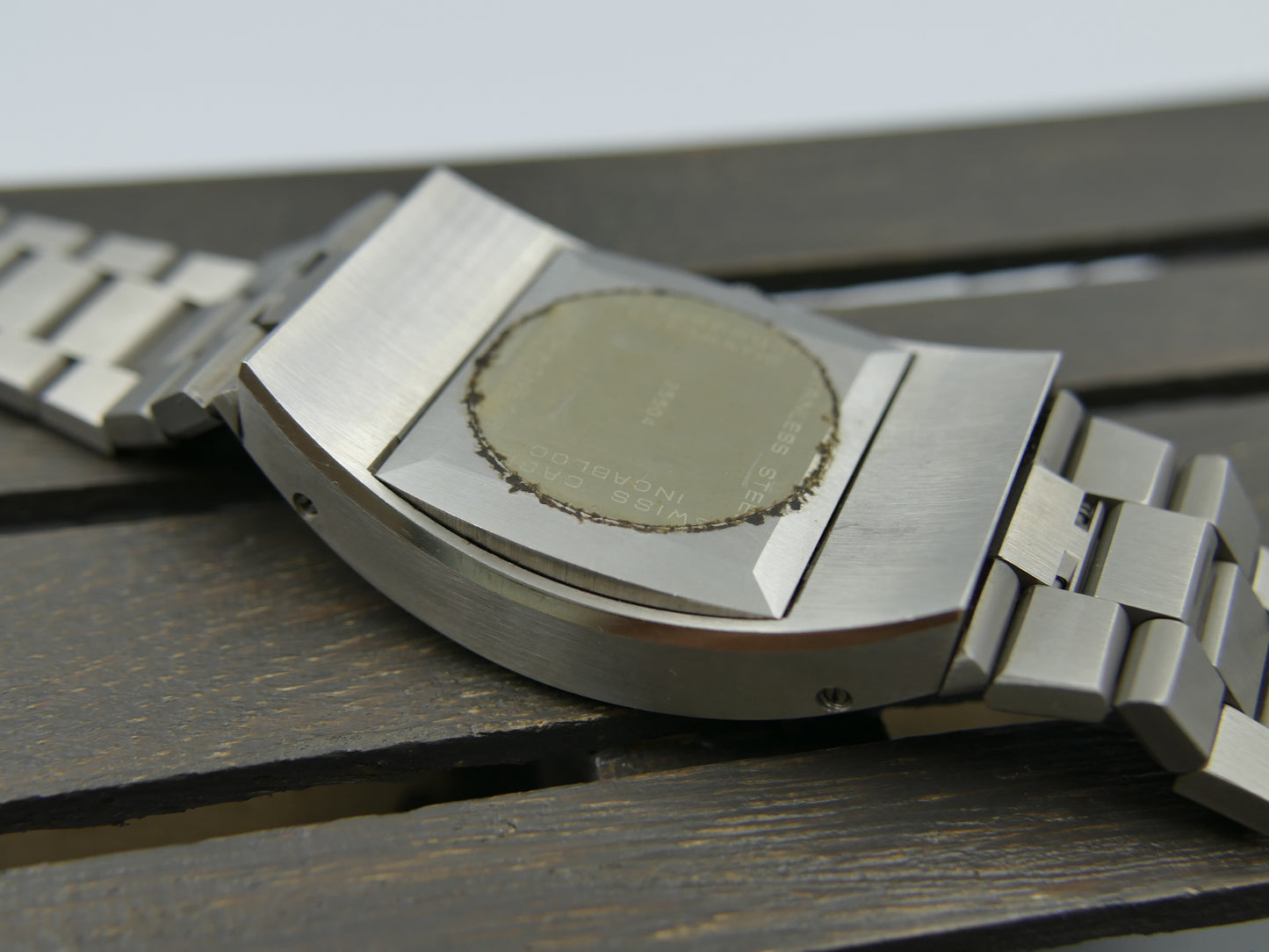 70s vintage watch mens Cupillard Rieme Automatic "Space Age" – NOS (New Old Stock) steel brushed
