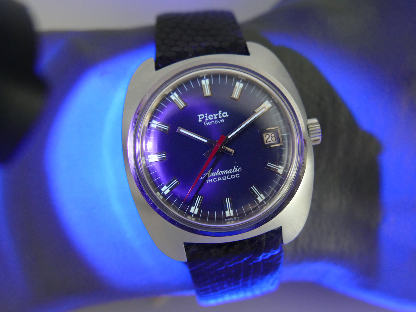 Vintage watch mens NOS Pierfa Geneve Automatic ETA 2783 w/box