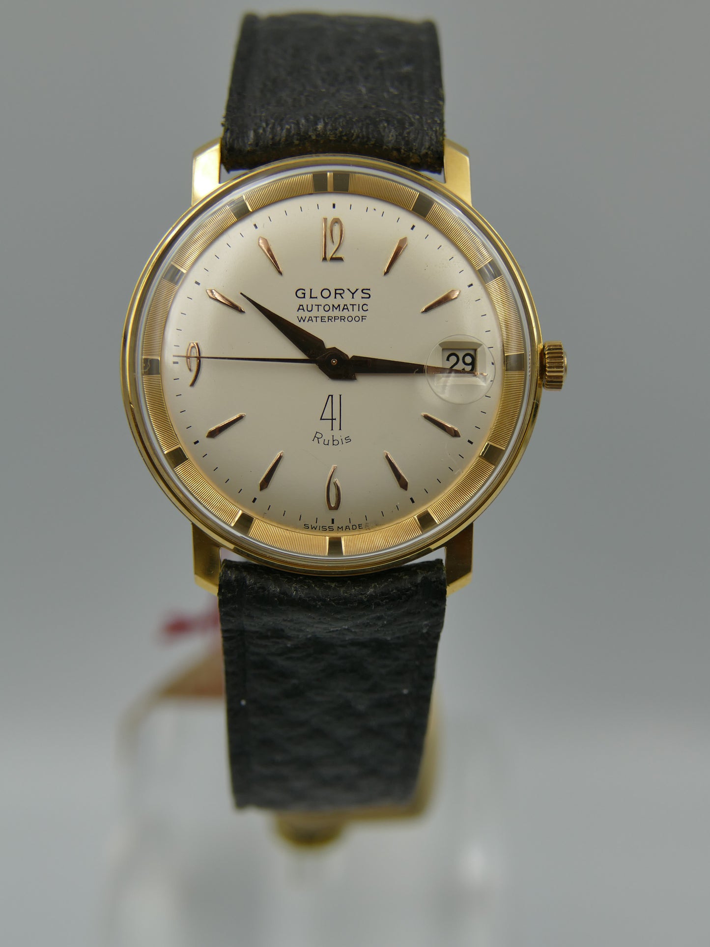 60s vintage watch mens swiss Glorys automatic 41 jewels ETA 2452 NOS serviced