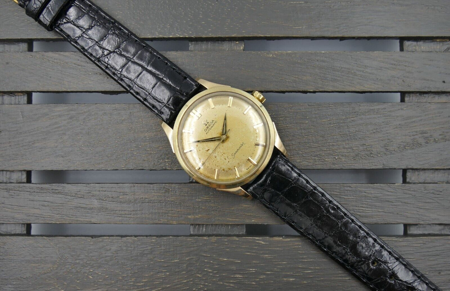 50's vintage watch mens Omega ref. 2637 -7 SC automatic bumper cal 354 gold cap