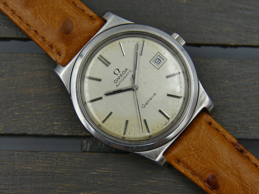 70s vintage watch mens Omega geneve ref 166.0168 automatic cal. 1012 steel 36mm