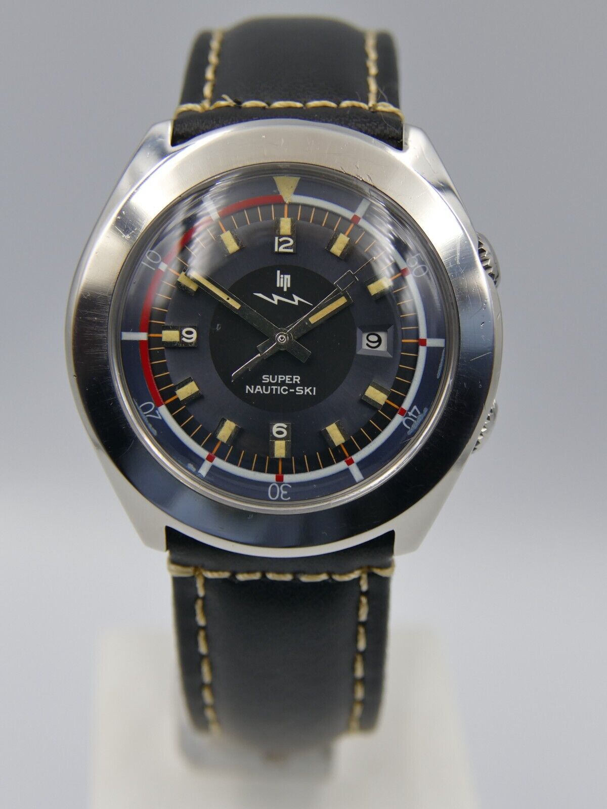 70's vintage watch mens Lip Nautic Ski super compressor 42mm diver ref. 60.592