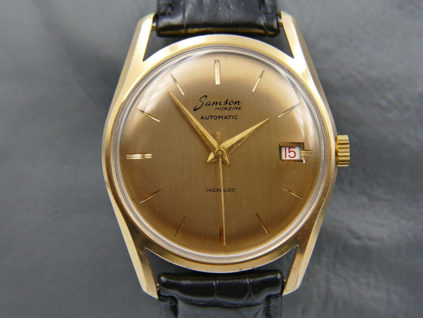 70's vintage watch montre mens Samson morzine automatic AS 1716 17 gold serviced