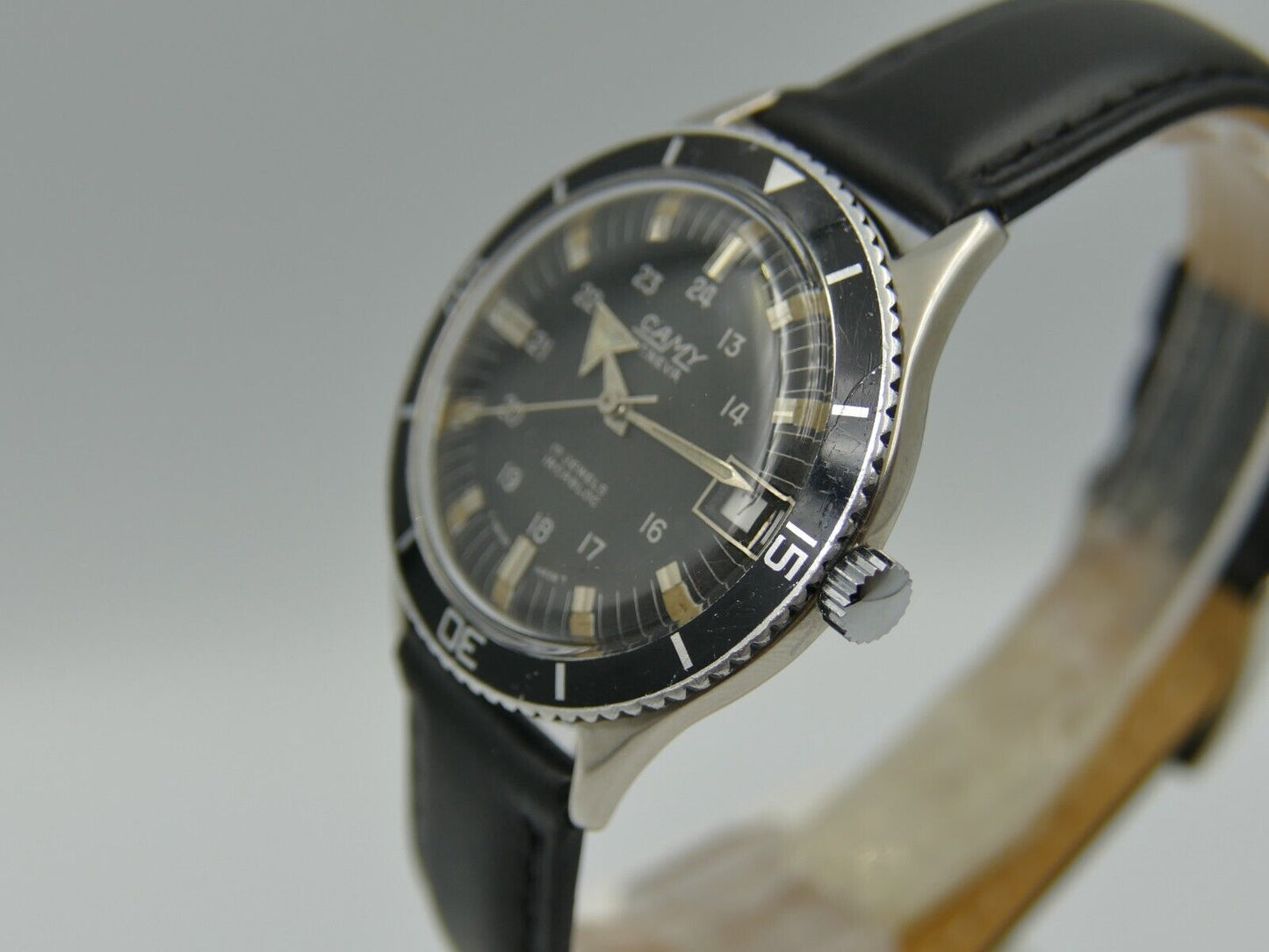 60's vintage watch mens diver Camy geneva ref. 7311 manual wind ST 96-4 serviced