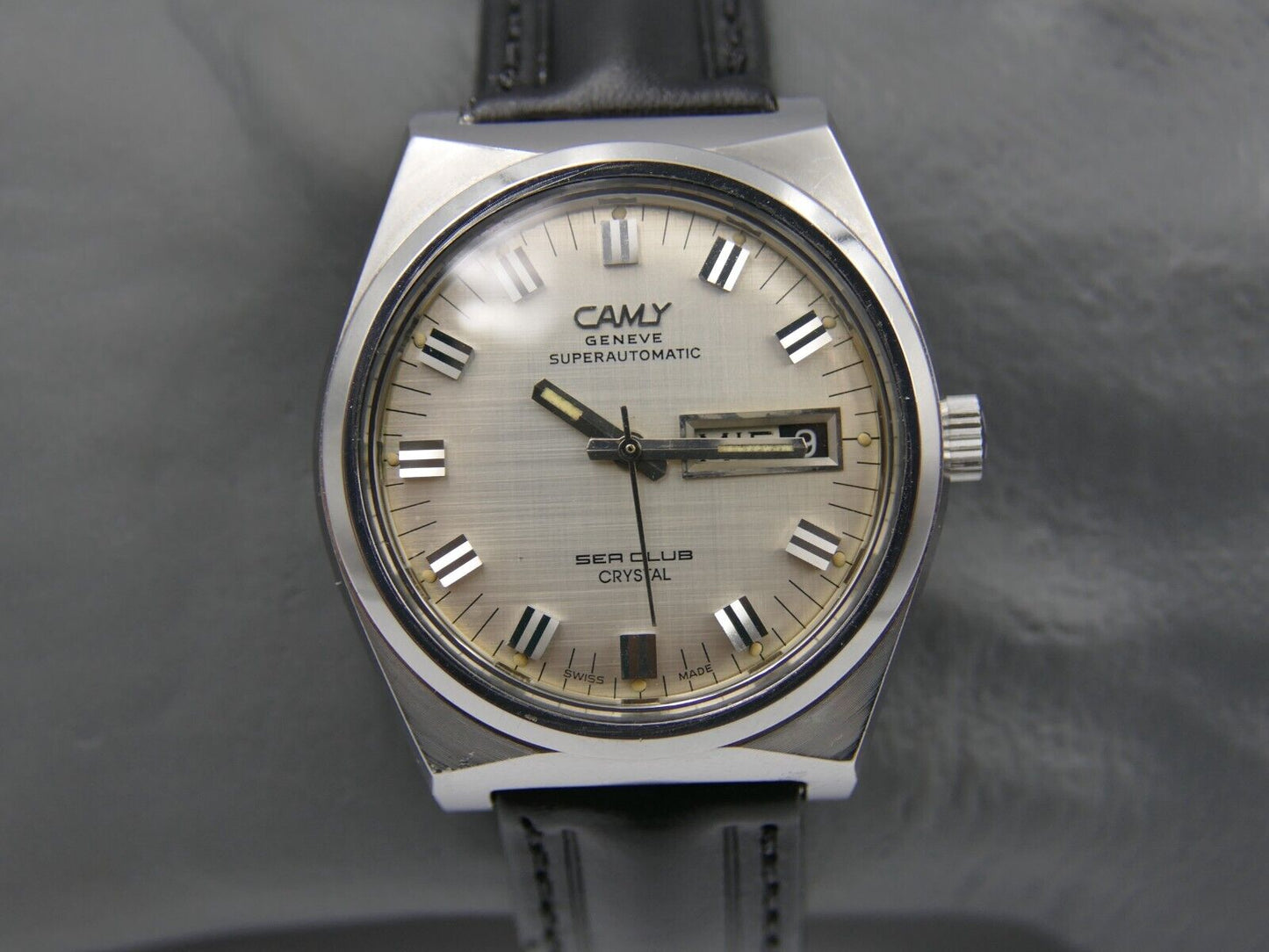 70's vintage watch mens Camy sea club crystal ref. 7638 superautomatic ETA 2789