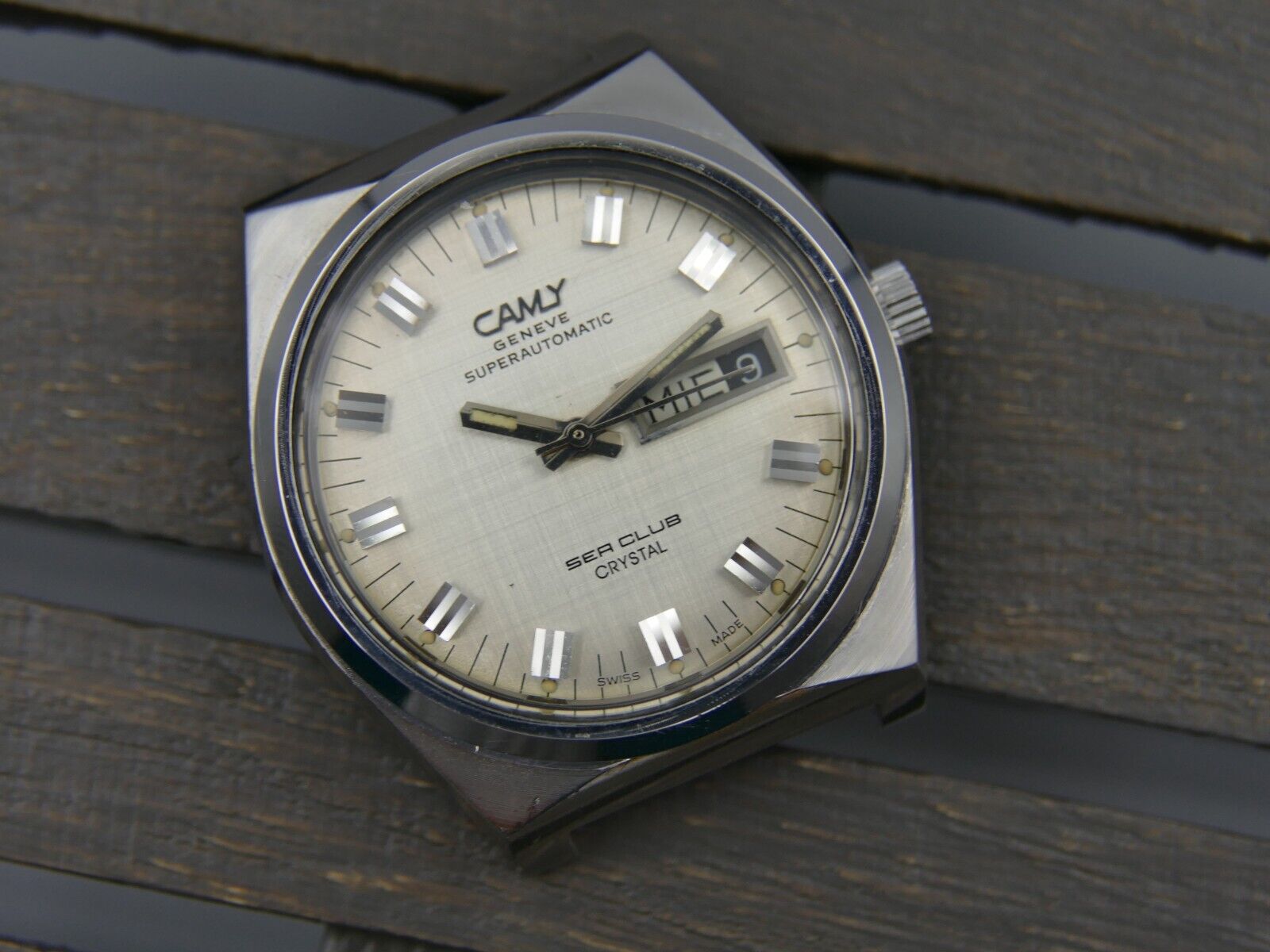 70's vintage watch mens Camy sea club crystal ref. 7638 superautomatic ETA 2789