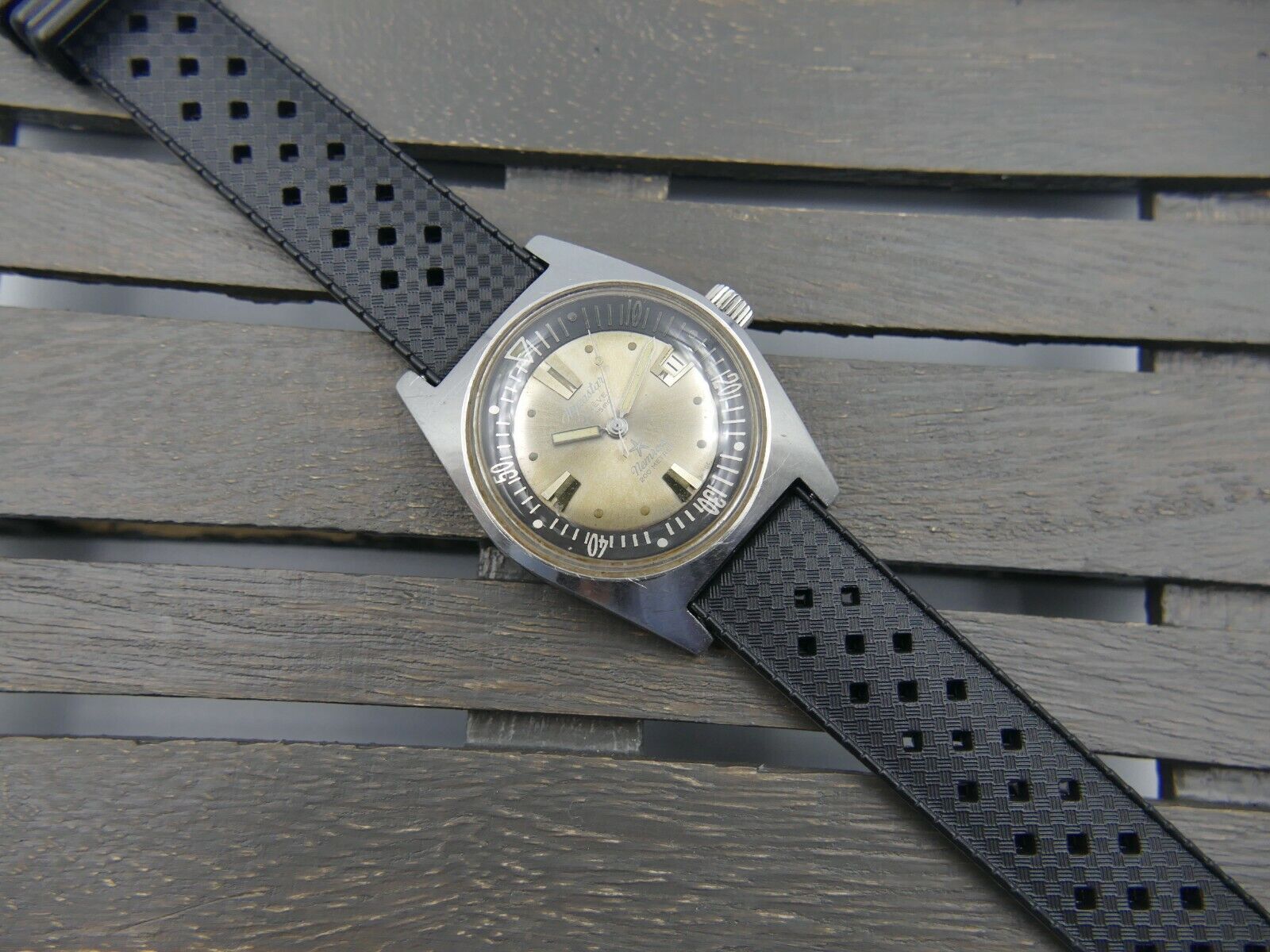 60's vintage watch mens diver Aquastar nemrod ref. 1701 automatic cal. AS 1700