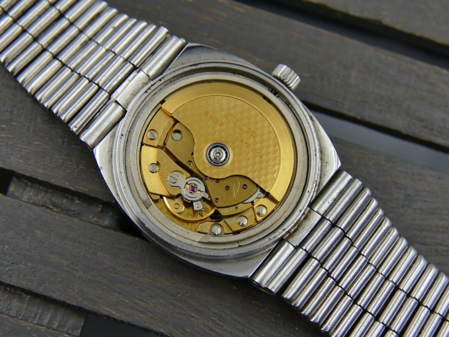 70's vintage watch mens Enicar ref. 167-17-02 day & date automatic cal. AR 167 D