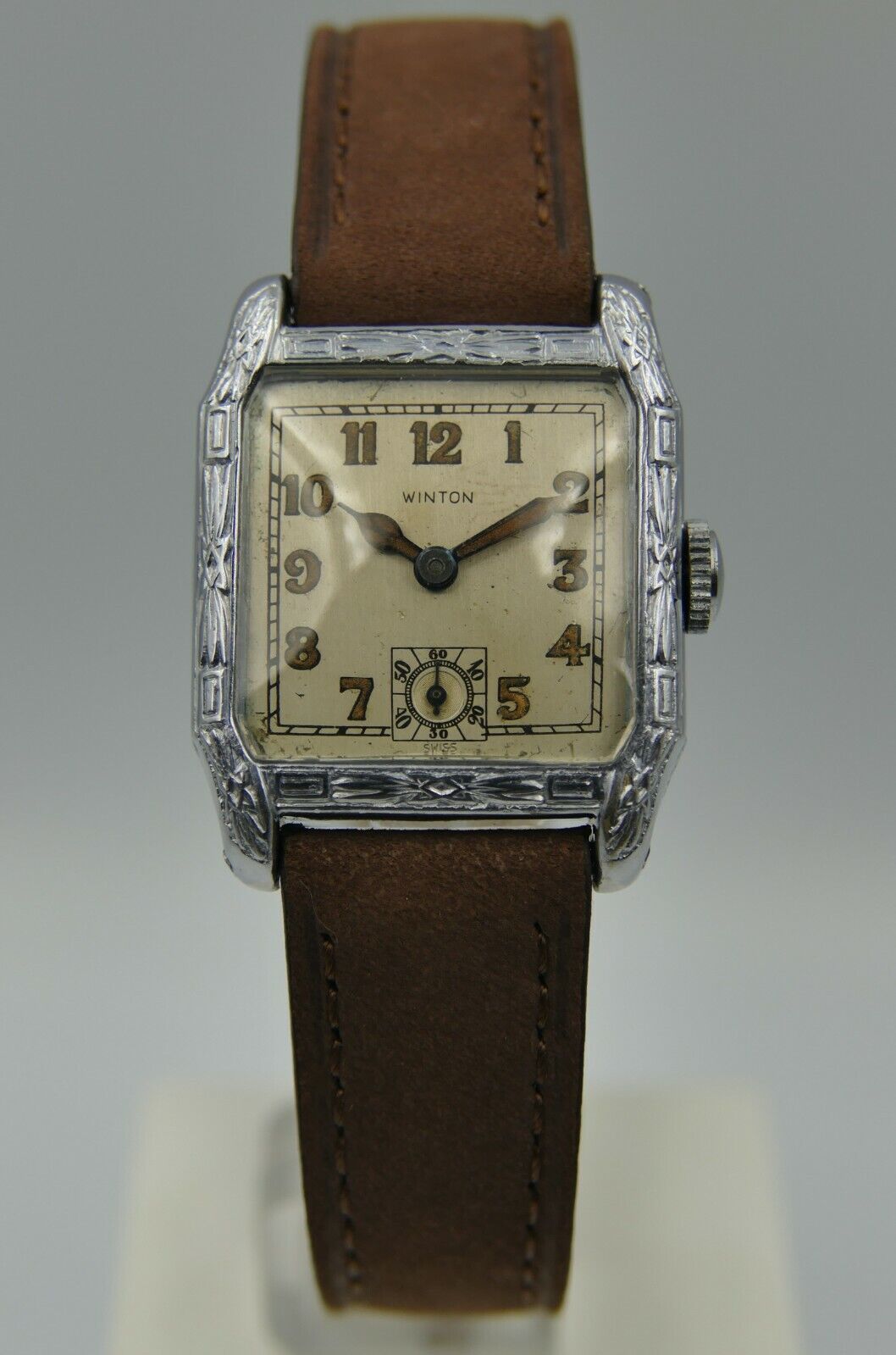 20's vintage watch DIDISHEIM Winton art deco white gold 14k RARE serviced