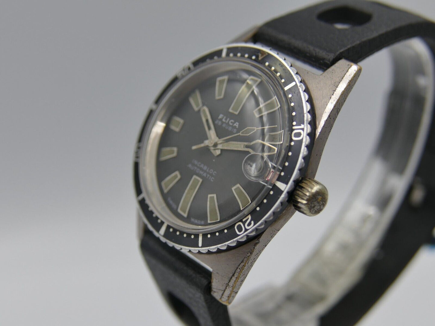 60's vintage watch mens diver plongee Flica ref. 660 40 automatic felsa 4007N