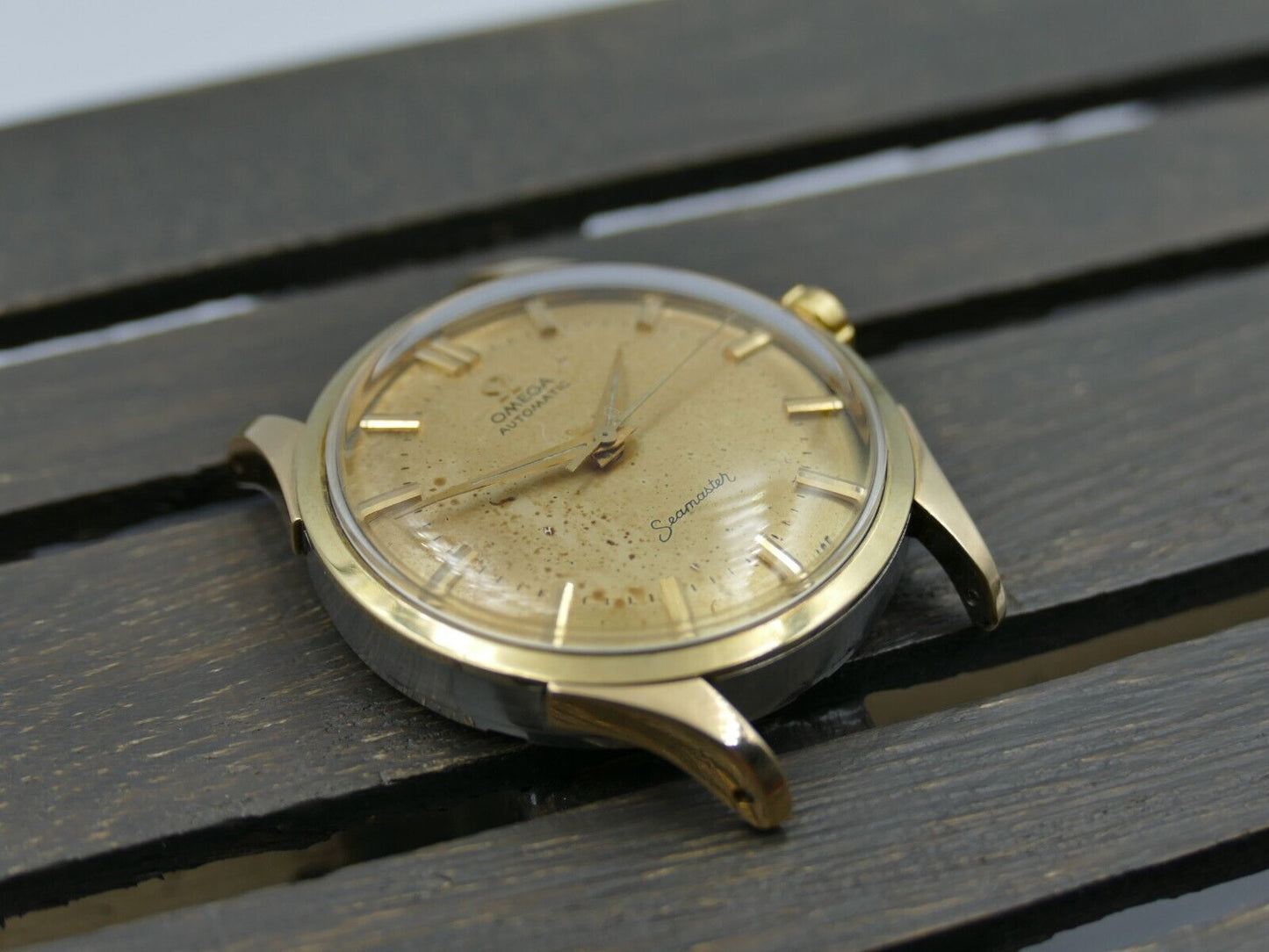 50's vintage watch mens Omega ref. 2637 -7 SC automatic bumper cal 354 gold cap