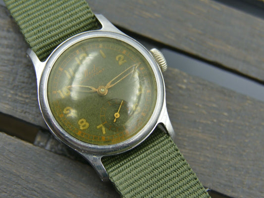 40's vintage watch military ww2 MIDO Multifort manual wind cal 6461 serviced 