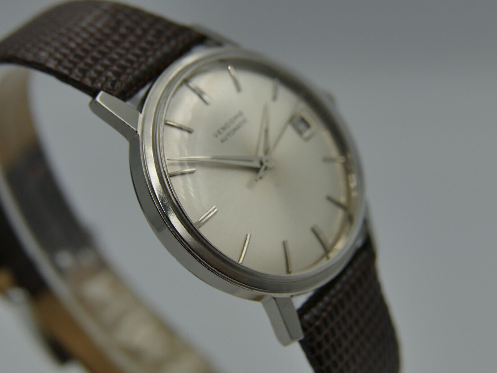 60's vintage watch mens swiss Vendome automatic ETA 2452 all steel 34mm