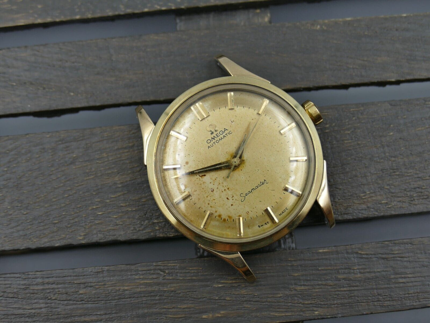 50's vintage watch mens Omega ref. 2637 -7 SC automatic bumper cal 354 gold cap