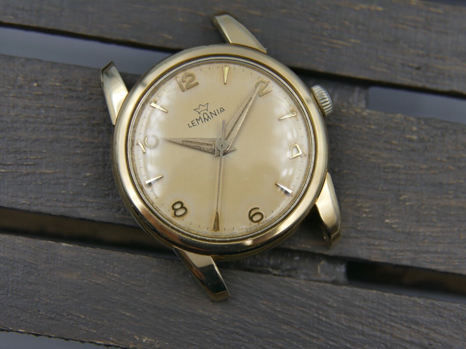 50's vintage watch mens Lemania manual wind cal. 3060 gold pl ref. 804 PA/A