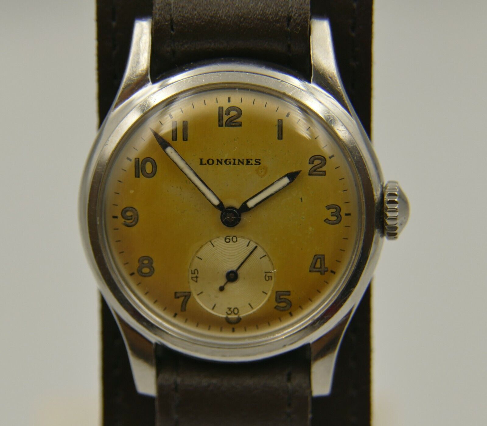 50's SS vintage Longines military Sei Tacche 6242 4 Tropical Dial Cal.23Z RARE