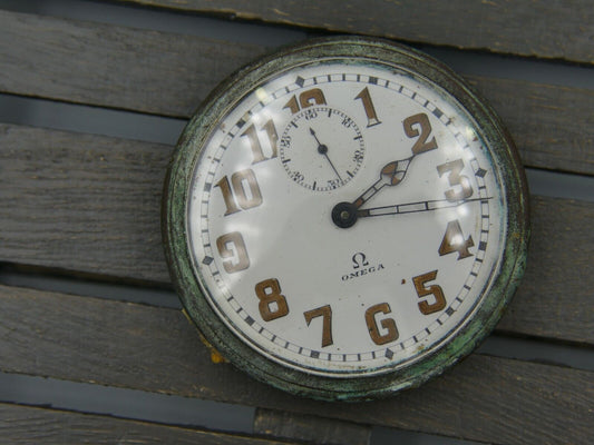 10's vintage watch Omega  BIG clock cal. 18''' dashboard automobile 61cm RARE