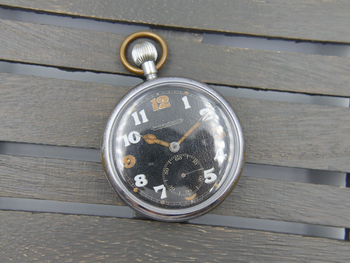 40's vintage pocket watch WW2 Jaeger-LeCoultre British military cal 467 G.S.T.P.