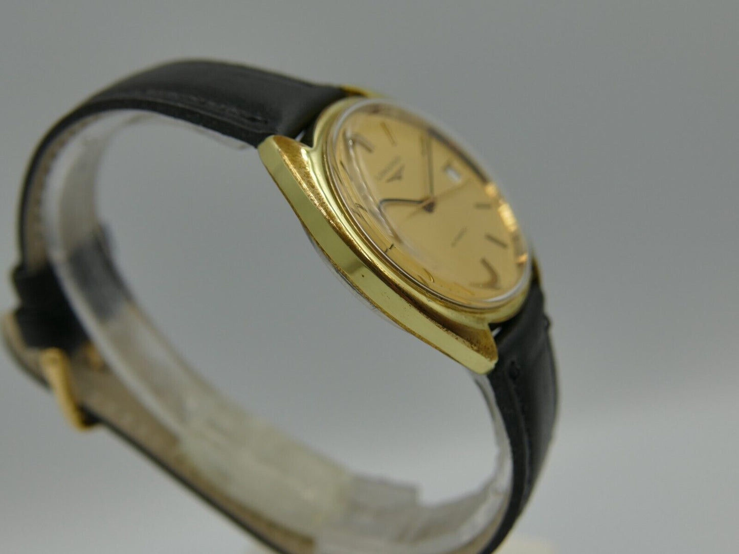 70's vintage watch mens gents Longines automatic L633.1 gold pl C shape