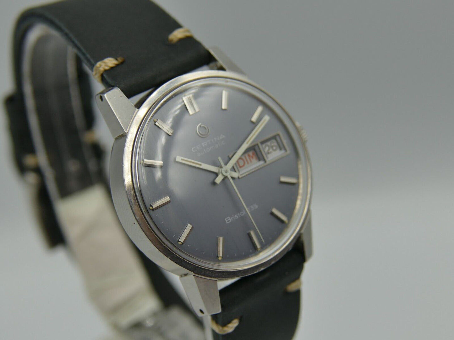 70's vintage watch mens Certina bristol 235 automatic 25-652 steel blue dial